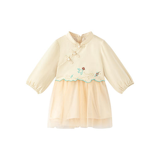 【商场同款】英氏女童连衣裙秋冬款加绒新国风连衣裙网纱裙 商品图4