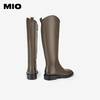 MIO米奥冬季不过膝长筒靴女厚底高筒V口骑士靴长靴烟筒靴女M235891065 商品缩略图4