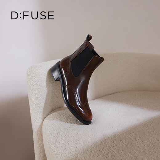 Dfuse迪芙斯冬季新品季新款圆头牛皮经典英伦切尔西短靴DF34116008 商品图10