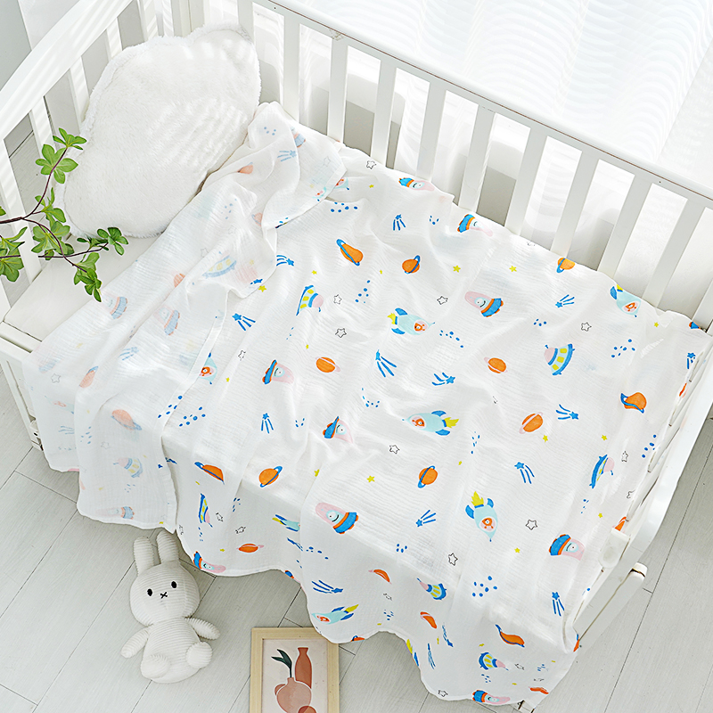 Z1112 纯棉纱布毯70*75cm（颜色款式随机发货）