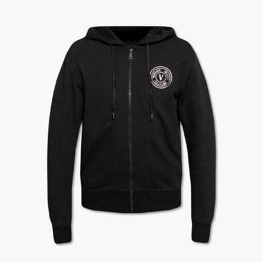VERSACE JEANS COUTURE 范思哲 男士棉质徽标印花拉链连帽卫衣 73GAIT06 CF00T C89 商品图0