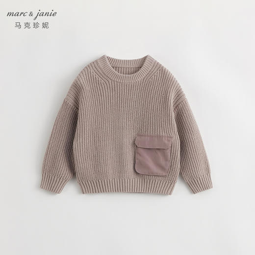 【城市户外】马克珍妮冬装新款 男童圆领扭花针织衫毛衣231933 商品图1
