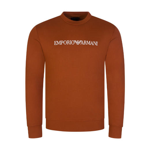 EMPORIO ARMANI 阿玛尼 男士字母徽标印花长袖卫衣 橘色 8N1MR6 1JRIZ 0257 商品图0