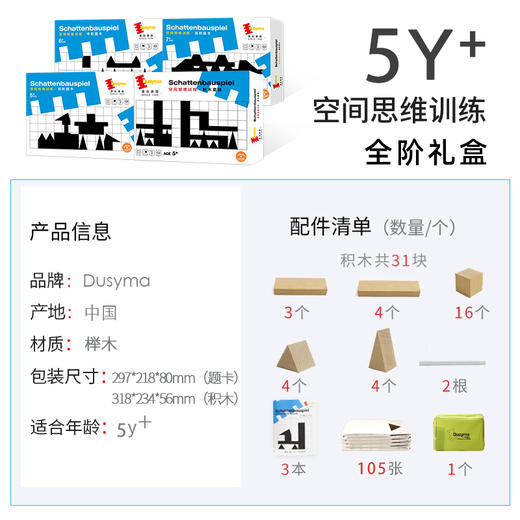 儿童玩具德国Dusyma 空间思维训练礼盒全阶 初中高阶 商品图7