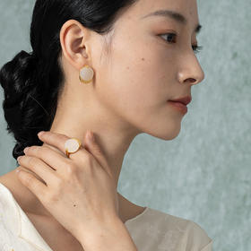 青现 知白系列 重明无事牌戒指 开口戒指