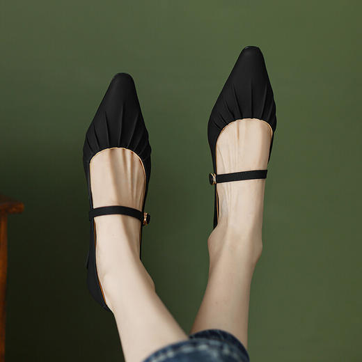 法式温柔浅口玛丽珍，粗跟单鞋女奶奶鞋MLJ-A762 商品图1