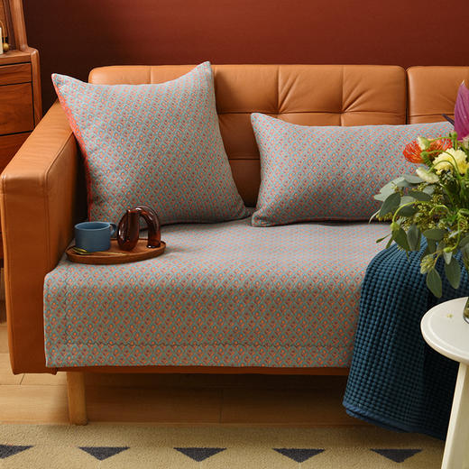 复古碎花沙发巾和靠包棉四季通用高端轻奢防滑盖布定制 商品图0