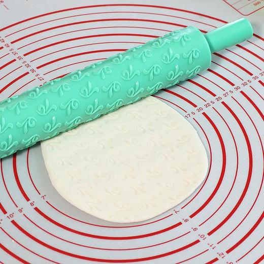翻糖印花擀面杖塑料压花大号烘焙不粘面包饼干蛋糕排气擀面棍家用 商品图3