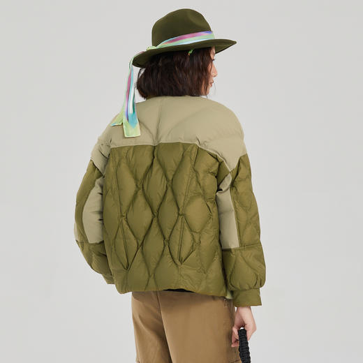 谜底短款羽绒服女2023冬季新款时尚毛毛拼接感鸭绒外套239MY7404 商品图3