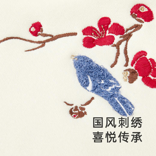 【商场同款】英氏女童卫衣秋冬新国风刺绣卫衣仿羊羔绒保暖 商品图1