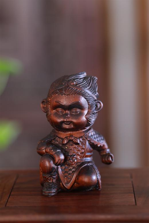 孙悟空°黄杨做旧小摆件 商品图0