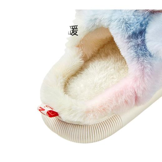 【保暖防滑设计！七彩独角兽棉鞋】七彩斑斓的棉鞋，温暖守护，防滑设计，舒适居家。儿童卡通七彩独角兽棉鞋保暖毛绒拖鞋防滑居家宝宝棉拖鞋 商品图4
