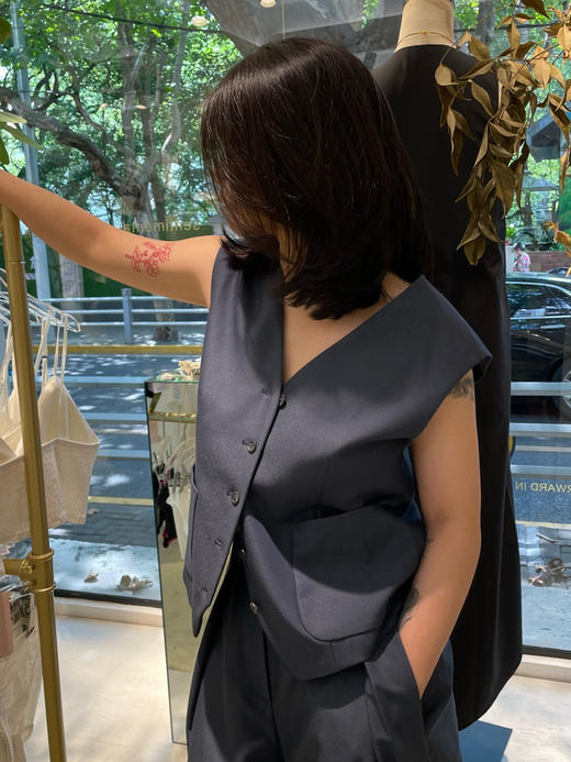 Semplicita｜G13 蓝灰西装马甲 [ 灰蓝 ] 商品图1