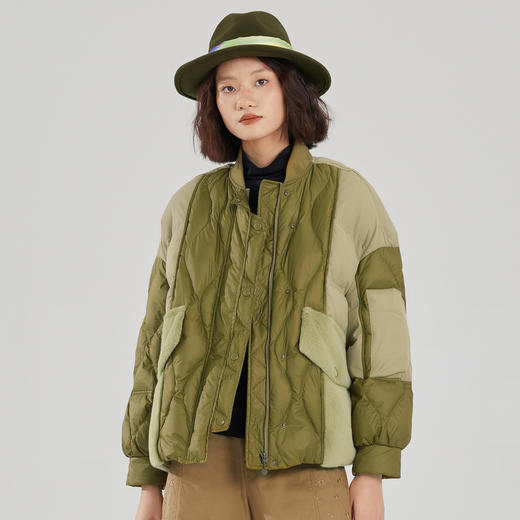 谜底短款羽绒服女2023冬季新款时尚毛毛拼接感鸭绒外套239MY7404 商品图0