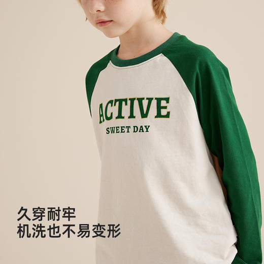 【秋上新】【美式复古风】儿童美式复古插肩袖T恤PQTX2316 商品图3