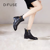 Dfuse迪芙斯冬季新款牛皮圆头休闲复古金扣短靴女DF34116010/DF34118010 商品缩略图4