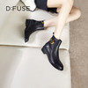 Dfuse迪芙斯冬季新款牛皮圆头休闲复古金扣短靴女DF34116010/DF34118010 商品缩略图0