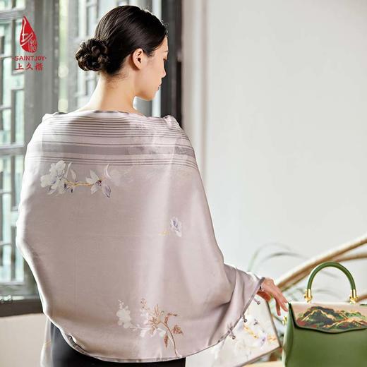 SAINTJOY/上久楷真丝披肩女式真丝披肩  沐上花夕 PJS21008 商品图5