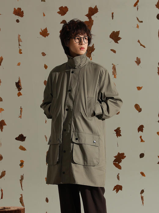 OADB/A14442A001/军绿千鸟格风衣 商品图2