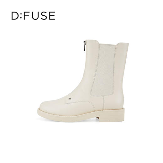 Dfuse迪芙斯冬季新品季新款牛皮圆头拉链休闲切尔西短靴DF34116005 商品图1