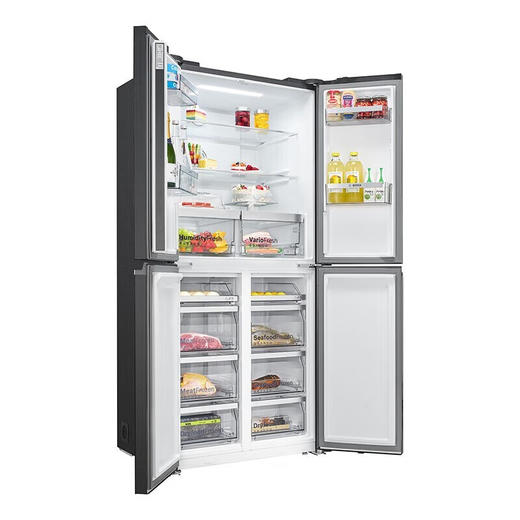 博世550升家用风冷无霜十字对开门冰箱 铂金净风 节能静音一级能效 微缝嵌入式 K6C82EA98C 灰色 商品图4