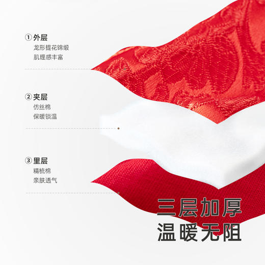 【商场同款】英氏女童连衣裙加厚保暖裙子新年连衣裙喜庆国风 商品图2