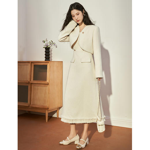 西遇法式气质小香风短款外套女2023新款秋冬开衫百搭长袖上衣V2132595 商品图1