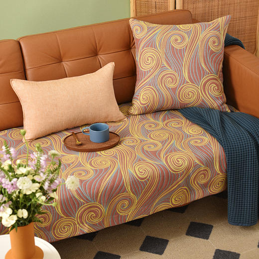 梵高星空沙发巾和靠包棉四季通用高端轻奢防滑盖布定制 商品图1