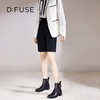 Dfuse迪芙斯冬季新款牛皮圆头休闲复古金扣短靴女DF34116010/DF34118010 商品缩略图1
