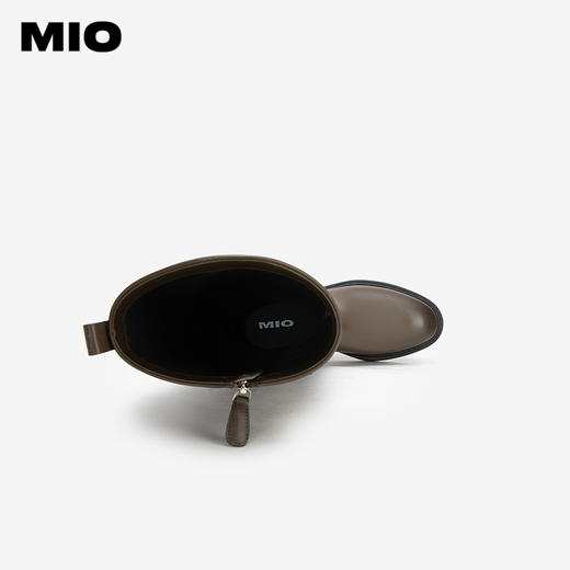 MIO米奥冬季不过膝长筒靴女厚底高筒V口骑士靴长靴烟筒靴女M235891065 商品图2