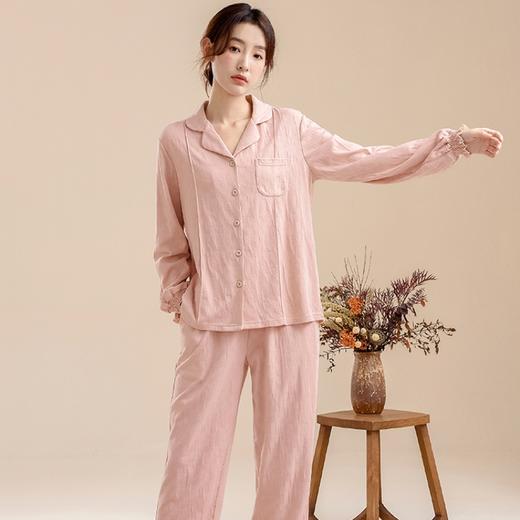 康妮雅女式长袖长裤开襟套装 商品图0