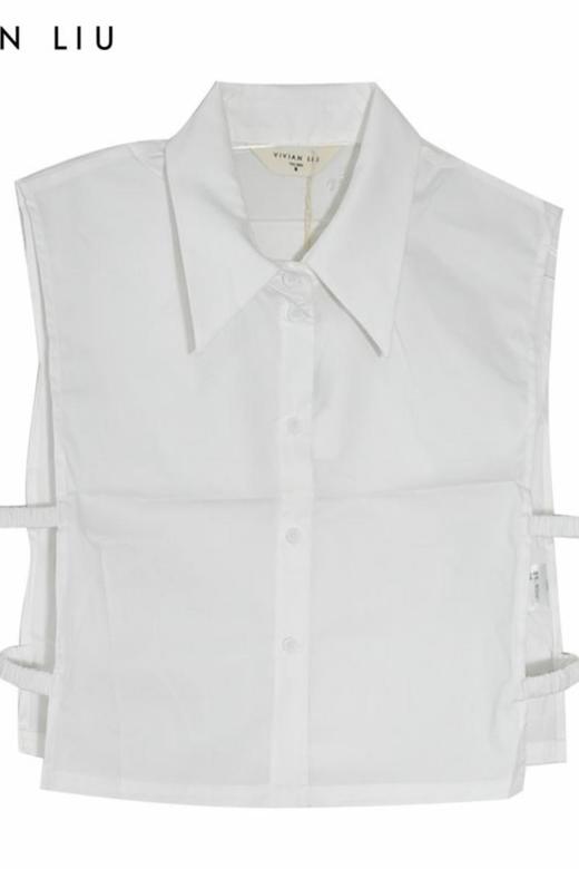VIVIAN LIU薇薇安刘 R2343017秋女装新款尖领单排扣假领背心 商品图5