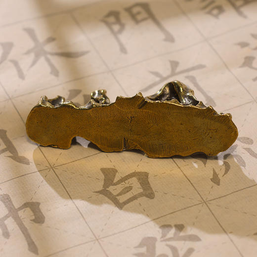 【庆学堂】太湖石笔搁 笔架 黄铜实心镇纸 商品图4