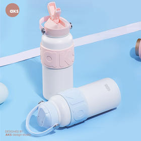AKS大容量保温杯女生大号水杯学生吸管杯316不锈钢杯子便携水壶1100ml