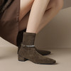 水钻皮带扣短靴，瘦瘦靴粗跟韩版弹力靴子HTK-F1266-2 商品缩略图0