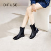 Dfuse迪芙斯冬季新品季新款牛皮圆头拉链休闲切尔西短靴DF34116005 商品缩略图0