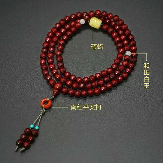 【经典】108颗小叶紫檀蜜蜡手串 商品图2