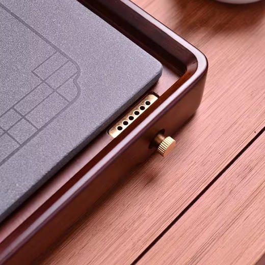 祥福观鱼现代纯天然乌金石高端电木家用干泡台茶台茶具茶海茶盘 商品图4