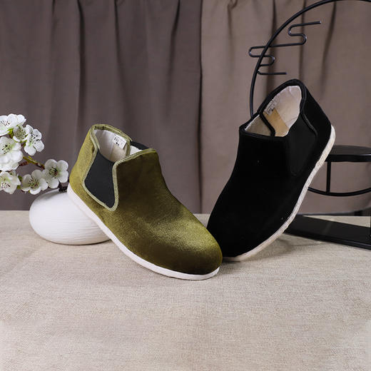 内联升女鞋手工棉鞋千层底老北京布鞋大内联升丝绒高巾棉鞋DN8659 商品图0