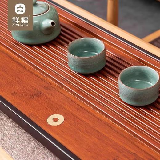 【样品特惠3.5折，仅1件，无货退款】祥福浮月现代纯天然高端重竹家用干泡台茶台茶具托盘茶海茶几茶盘（88*25*3.5cm）【不支持补差，非质量问题不退不换】S 商品图4