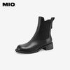 MIO米奥冬季新款单靴厚底复古英伦切尔西靴中筒烟筒靴短靴女M235634002 商品缩略图1