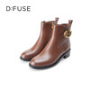 Dfuse迪芙斯冬季新款牛皮圆头休闲复古金扣短靴女DF34116010/DF34118010 商品缩略图9