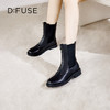 Dfuse迪芙斯冬季新品季新款牛皮圆头拉链休闲切尔西短靴DF34116005 商品缩略图9