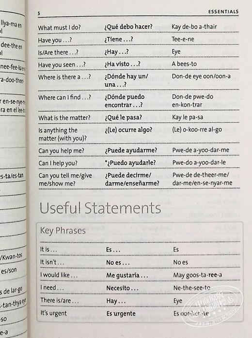 【中商原版】PENGUIN SPANISH PHRASEBOOK 西班牙语短语手册第四版（企鹅短语书库） 西班牙语学习原版图书教材教辅参考工具书 商品图6
