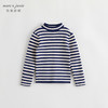 马克珍妮冬装女童时尚条纹花边半高领打底针织衫 儿童毛衣231950 商品缩略图1