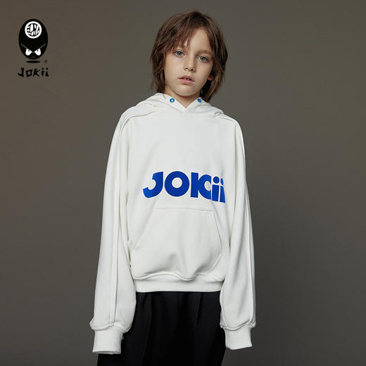 【23秋上新】jokii潮牌童装『雪中月连帽卫衣』男女童休闲卫衣时尚春秋[福利品] 商品图1
