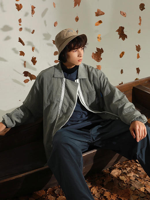 OADB/A14442A002/灰色两穿风衣 商品图3