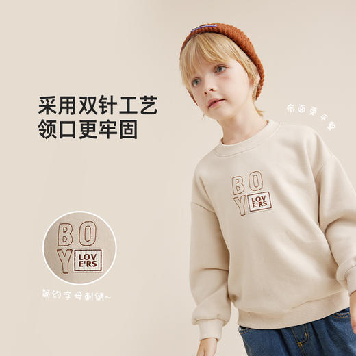 【秋上新】【柔软舒适小米绒】潮酷字母印花圆领卫衣PQWY2305 商品图3