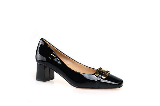 豪麟名鞋奥莱迪嘉女鞋皮鞋牛移膜革DJELA32WP019黑色  原价1660元 商品图0