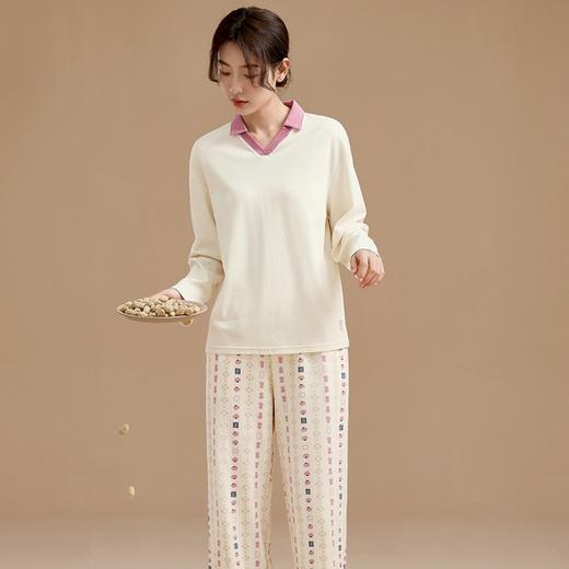 康妮雅睡衣女式长袖长裤套头套装 商品图0